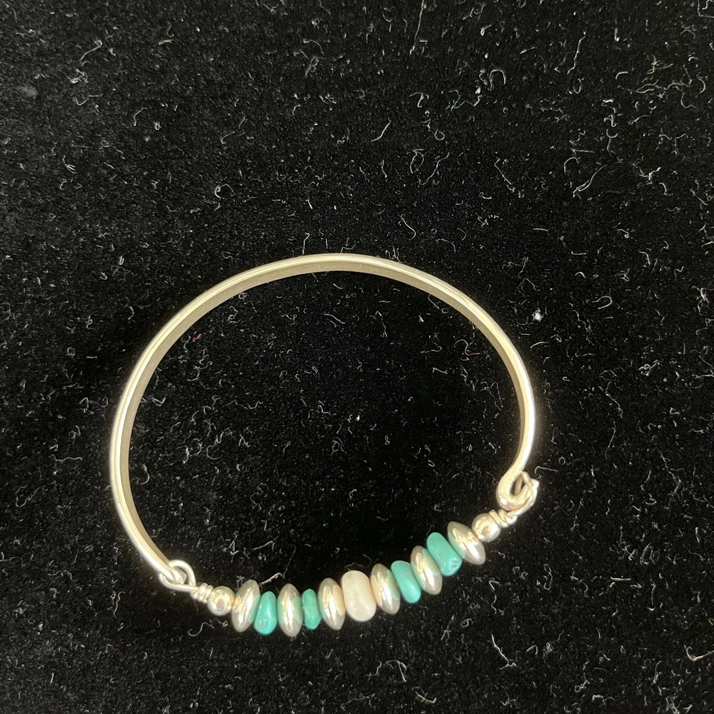 Silver and turquoise bracelet